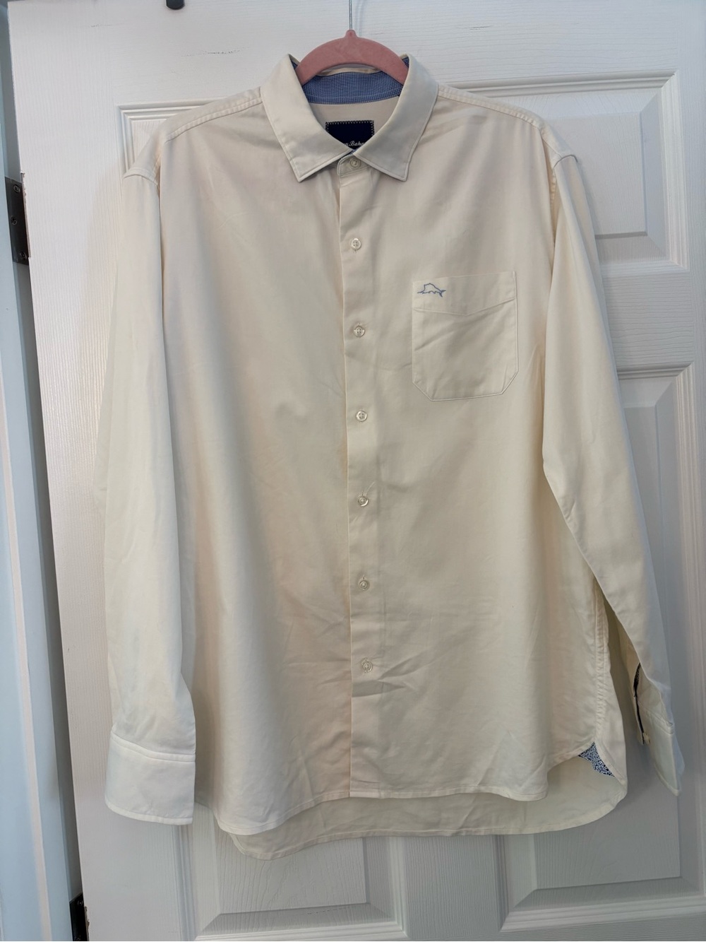 Tommy Bahama Silk Blend Men's Long-Sleeve Button-Down Shirt - Cream